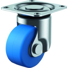 【HR-50MC】ユーエイ プレート式 固定 低床キャスター モノマーキャストナイロン 車輪径50mm Hタイプ HR型 取付寸法66×36