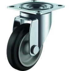 【RJ2-100NRP-G】ユーエイ プレート式 自在 キャスター グレーゴム 車輪径100mm Jタイプ RJ2型 取付寸法71×71(68×68)
