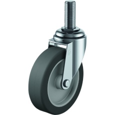 【ET-100EL-UNF1/2-25】ユーエイ ねじ込み式 自在 キャスター エラストマー 車輪径100mm Eタイプ ET型 ネジ寸法UNF1/2×25山数20