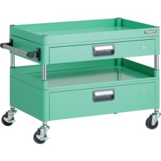 【PEW-671H1VZ-YG】TRUSCO ツールワゴン フェニックスワゴン 省音 750X500XH600 引出付 3方棚板付 ヤンググリーン