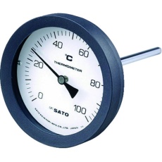 【BM-T-100P-4】佐藤 バイメタル式温度計 BM-T-100P 0～100℃ 50L (2080-12)
