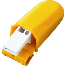 【241068】緑十字 ヘルメット用ホイッスル(ホルダー一体型) ST670 イエロー 溝付ヘルメット用