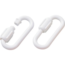 【284111】緑十字 プラスチックチェーン用ジョイント 白 PSJ-60W 線径8mmΦ以下用 2個組