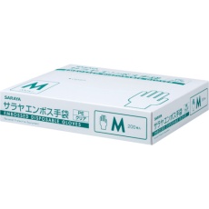 【51184】サラヤ エンボス手袋 PEクリア200枚入 M