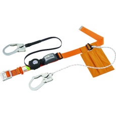 【SLN505-W-YL】タイタン リーロックS2NEOライト ロック装置付巻取器+補助ロープ式胴ベルト イエロー(墜落制止用器具)