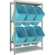 【M1.5-6442D2】TRUSCO スチールラック ゴミ箱ラック M1.5型 H1800XW1160XD445 2段 RBK-70 6個付