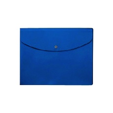 【FL-121CH BL】PLUS 88571)ポケット付エンベロープ 横型マチ付 青