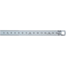 【47741】PLUS )ステンレス直尺 15cm×0.5mm厚 シルバー