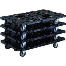 【BT900J5-E100-M4】TRUSCO まとめ買い 連結式樹脂製平台車 ビートル 900X600 自在5輪 4台セット