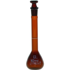【026100-10】SIBATA メスフラスコ カスタムA 茶褐色 10mL