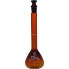 【026100-25】SIBATA メスフラスコ カスタムA 茶褐色 25mL