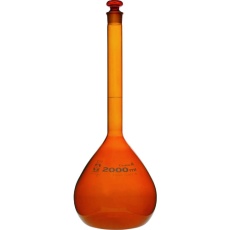 【026100-2000】SIBATA メスフラスコ カスタムA 茶褐色 2000mL
