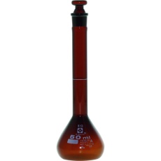 【020070-50】SIBATA メスフラスコ スーパーグレード 茶褐色 50mL