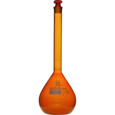 【020070-500】SIBATA メスフラスコ スーパーグレード 茶褐色 500mL