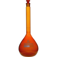 【020070-1000】SIBATA メスフラスコ スーパーグレード 茶褐色 1000mL