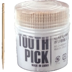 【33123】大黒 FMこけし楊枝 ポリ容器入 Φ2.2×60mm