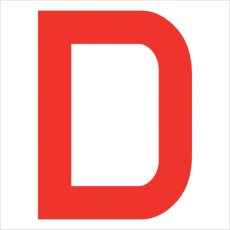 【6300008247】グリーンクロス カッティングステッカー 英字D 文字高100mm 赤