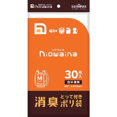 【SY18】サニパック ニオワイナ消臭袋とって付きMヘッダー白半透明30枚