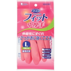 【ST74323】エステー ファミリー やわらかフィット 天然ゴム 中厚手 L ピンク