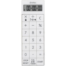 【CL-124WT】dretec 電卓付バイブタイマー ホワイト