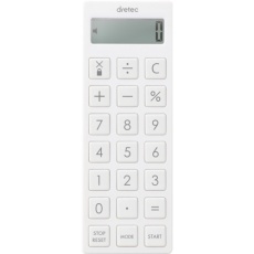 【CL-130WT】dretec 時計付電卓タイマー ホワイト