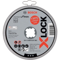 【2608619364】X-LOCK切断砥石125x1.6mmステンレス用10枚入りパック