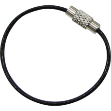 【B-2955】水本 キーワイヤーホルダー ワイヤー径1mm全長120mm ブラック (1個入り)