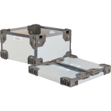 【TERSSMNGY545X545X300】RISU テクセルハイブリッド折りたたみコンテナー 637518 長尺折り畳みコンテナTE-RS-SMナチュラル/グレー545×545×300