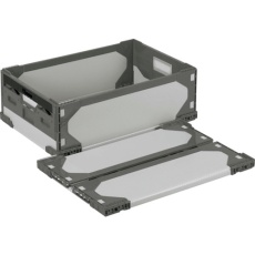 【LTRSSS47GYGY630X420X216】RISU リットハイブリッド折りたたみコンテナ 611549 LT-RS-SS47グレー/グレー630×420×216