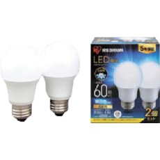 【LDA7N-G-6T62P】IRIS LED電球 E26 広配光 60形相当 昼白色 2個セット