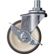 【415A-3UR65】ハンマー ねじ込み旋回式ウレタン車輪(ナイロンホイール)65mm M12 ストッパー付