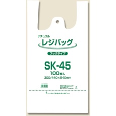 【6903514】シモジマ レジ袋 レジバッグ ナチュラル SK-45 100枚入り