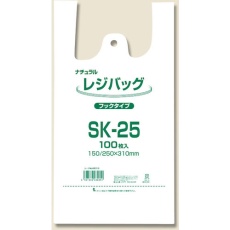 【6903510】シモジマ レジ袋 レジバッグ ナチュラル SK-25 100枚入り