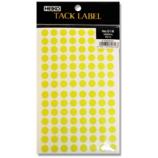 【7062634】HEIKO タックラベル φ9 No.016 黄色 1680枚入り