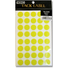 【7062646】HEIKO タックラベル φ14 No.028 黄色 680枚入り