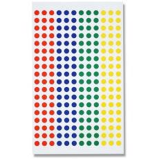 【7062136】HEIKO タックラベル φ5 No.648 4色アソート 1512枚入り