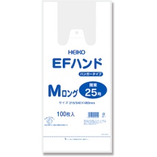 【6645918】HEIKO レジ袋 EFハンドハイパー Mロング 100枚入り