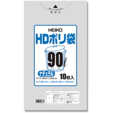 【6601320】HEIKO ゴミ袋 HD 半透明 02 90L ナチュラル 10枚入り