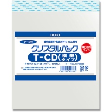 【6769800】HEIKO OPP袋 クリスタルパック テープ付 04T CD(横型) 100枚入り