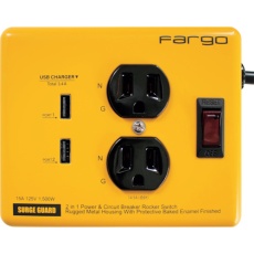 【PT410YE】Fargo スチールタップ AC2個口 3.4A USB 2ポート イエロー