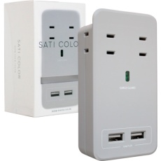 【CT221GY】Fargo SATI COLOR AC4個口 4.2A USB ライトグレイ