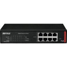 【BS-GSL2008P】BUFFALO 法人向け Giga対応 PoE Layer2 スマートLiteスイッチ 8ポート