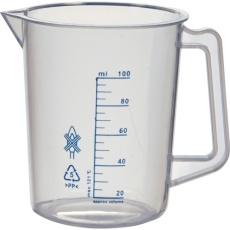 【HPB-100】TRUSCO ポリプロピレン青目盛ビーカー 100ml(取手付)