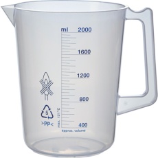 【HPB-2000】TRUSCO ポリプロピレン青目盛ビーカー 2000ml(取手付)