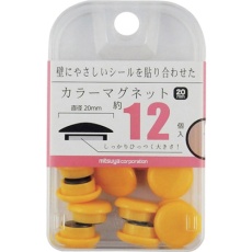 【BX2-CM20YL】mitsuya カラーマグネット20mm 黄12個