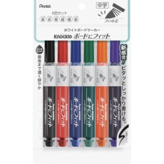 【EMWL5SBF6ST】PENTEL ノックル ボードにフィット 中字 6色セット