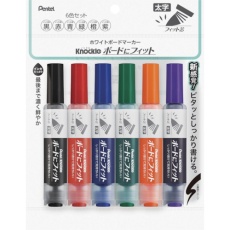 【EMWL5BF6ST】PENTEL ノックル ボードにフィット 太字 6色セット