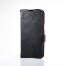 【PM-A25SPLFYBK】iPhone 16e ソフトレザーケース 磁石付 耐衝撃 ステッチ