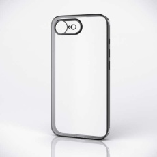 【PM-A25SUCTMKBK】iPhone 16e ソフトケース 極限 メタリック メタルステッカー付