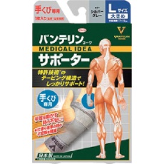 【23076】バンテリンコーワサポーター 手くび専用大きめサイズ シルバーグレー